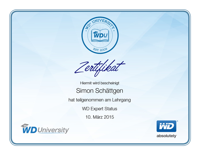 WD Expert Status 2015